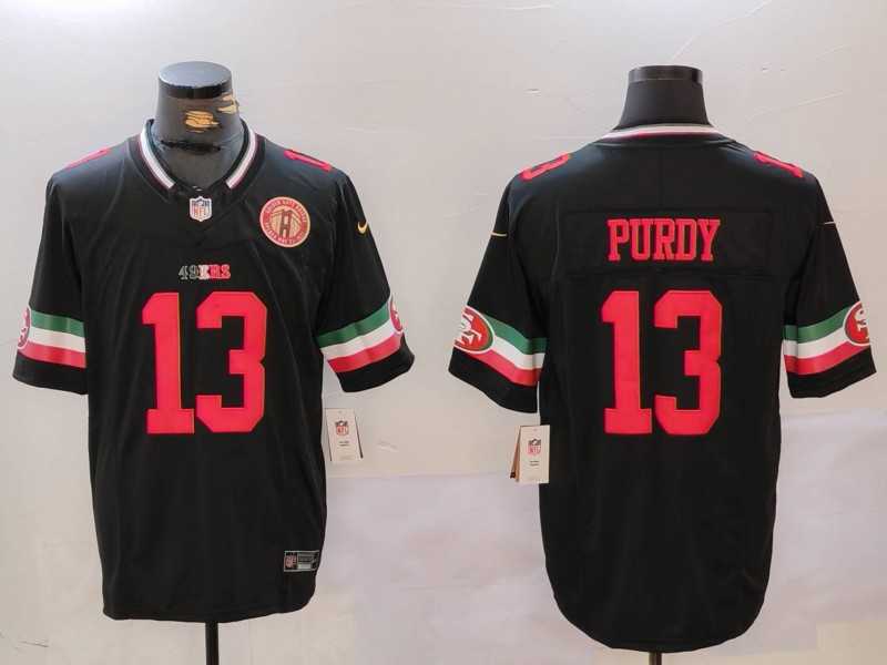 Mens San Francisco 49ers #13 Brock Purdy Black F.U.S.E. Mexico With Gate Bridge Patch Vapor Limited Stitched Jersey Dzhi